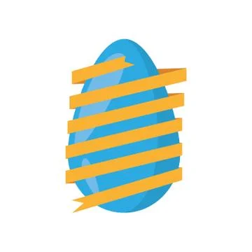 Easter egg wrapped yellow ribbon decoration Stock Illustration