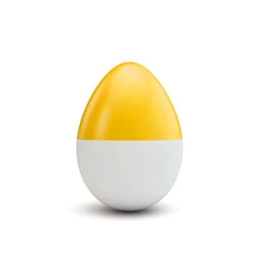 Easter egg with yellow and white pattern. 3D Rendering Illustrazione stock