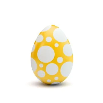 Easter egg with yellow and white pattern. 3D Rendering Stock Illustration