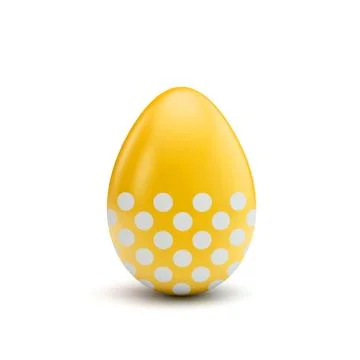 Easter egg with yellow and white pattern. 3D Rendering Stock Illustration