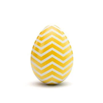 Easter egg with yellow and white pattern. 3D Rendering Stock Illustration