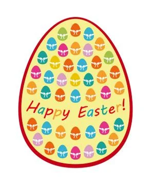 Easter egg with yellow background Stock Illustration