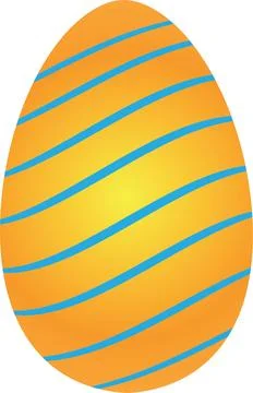 Easter Egg Yellow  Vector Icon Stock Illustration