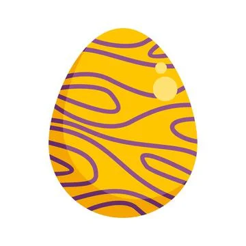 Easter egg with yellow wavy purple stripes 스톡 일러스트