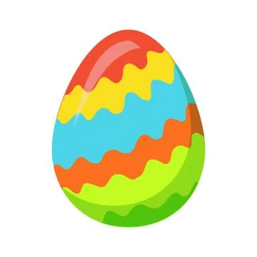 Easter Egg with Zigzag Colorful Lines Vector Stockillustratie