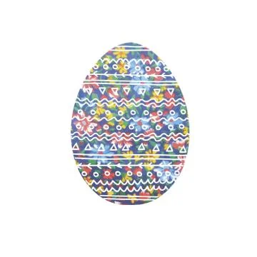 Easter egg.Image of an egg with floral ornament. painted easter egg Stock Illustration