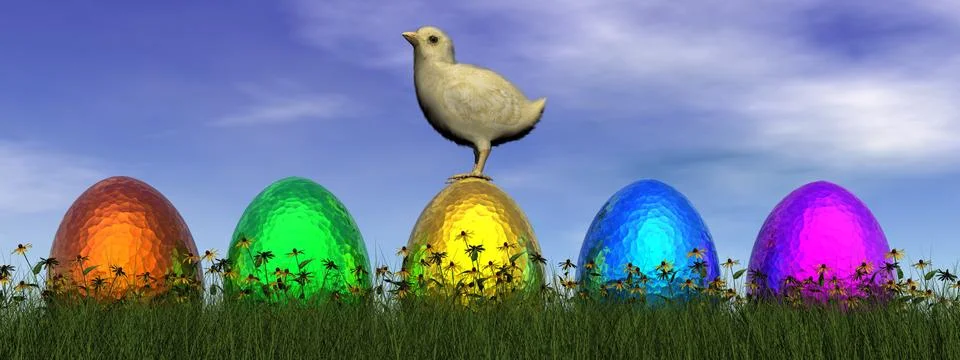 Easter eggs - 3D render Stock Illustration