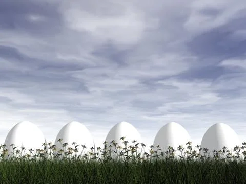 Easter eggs - 3D render Stock Illustration