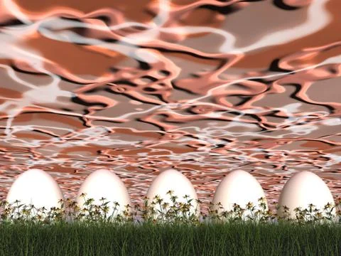 Easter eggs - 3D render Stock Illustration