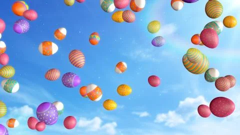 Easter Eggs 3d Render Stock Illustration