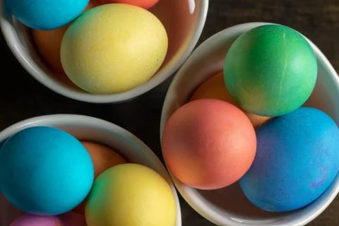 Easter Eggs from above Stock Photos