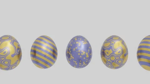 Easter eggs with abstract golden pattern on a white background Stockbeeldmateriaal 172130757