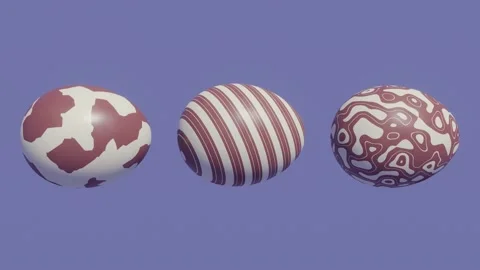 Easter eggs with abstract patterns on a violet very peri background Stock Footage 168824467