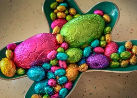 Easter eggs of all sizes Stock Photos