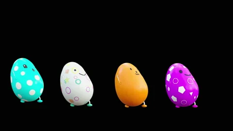 Easter, eggs, with Alpha matte. Видео 171821865