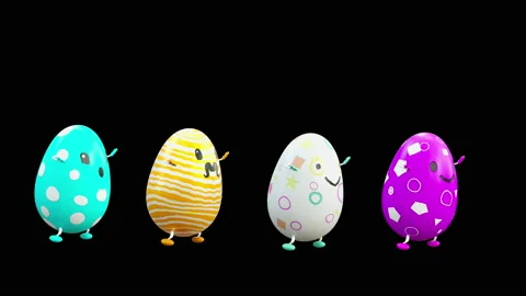 Easter, eggs, with Alpha matte. Stock Footage 171822076