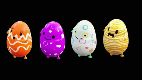 Easter, eggs, with Alpha matte. 库存影片 172656980