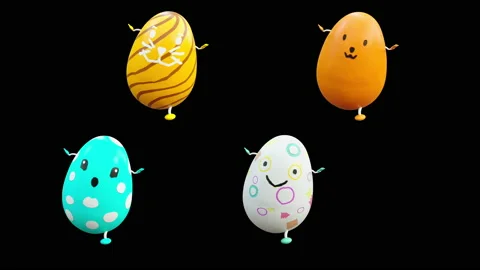 Easter, eggs, with Alpha matte. 库存影片 205477362