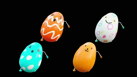 Easter, eggs, with Alpha matte. Stock Footage 207824541