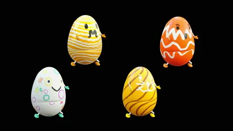 Easter, eggs, with Alpha matte. Stock Footage 221697367