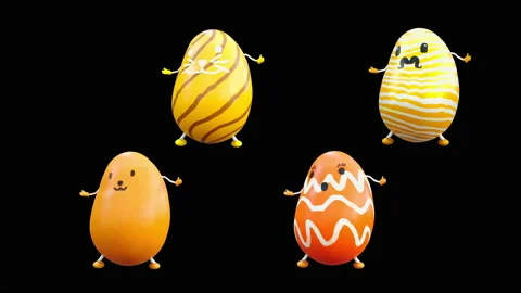 Easter, eggs, with Alpha matte. 库存影片 221697413