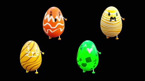 Easter, eggs, with Alpha matte. Stockbeeldmateriaal 224717998