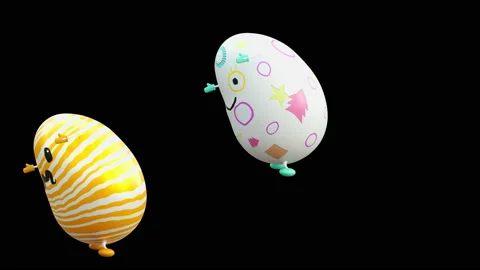 Easter, eggs, with Alpha matte. 库存影片 224718271