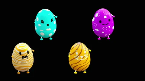 Easter, eggs, with Alpha matte. Stock Footage 224718642
