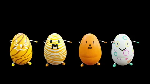 Easter, eggs, with Alpha matte. 库存影片 250468714