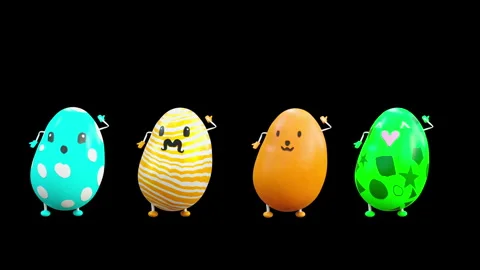 Easter, eggs, with Alpha matte. Stock Footage 250469590