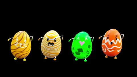 Easter, eggs, with Alpha matte. 库存影片 261431795