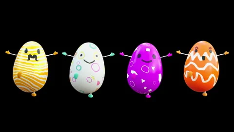 Easter, eggs, with Alpha matte. 库存影片 261432294