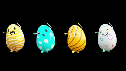 Easter, eggs, with Alpha matte. Видео 261432397