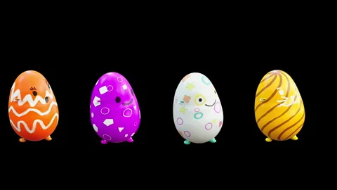 Easter, eggs, with Alpha matte. Stock Footage 261432585