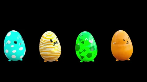 Easter, eggs, with Alpha matte. 库存影片 261432588