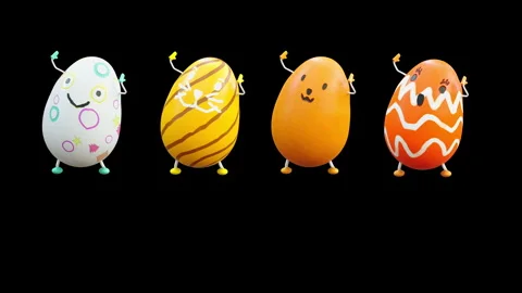 Easter, eggs, with Alpha matte. Stock Footage 262658095