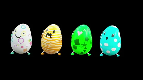 Easter, eggs, with Alpha matte. Stock Footage 262660263