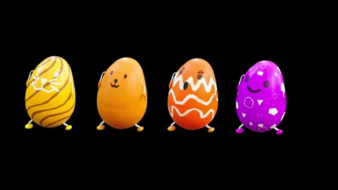 Easter, eggs, with Alpha matte. Stock Footage 262660718