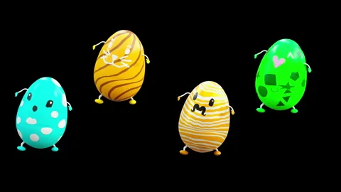 Easter, eggs, with Alpha matte. Stock Footage 262661066