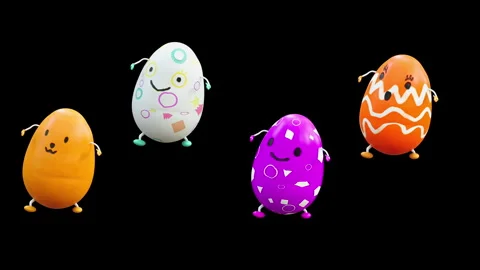 Easter, eggs, with Alpha matte. Видео 262661068