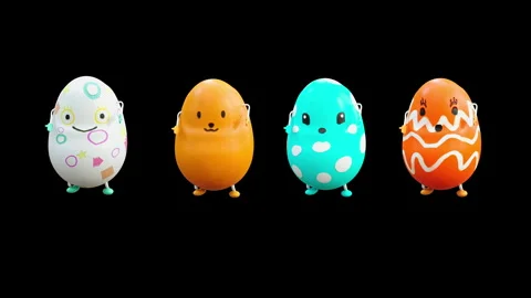 Easter, eggs, with Alpha matte. Video stock 264883494
