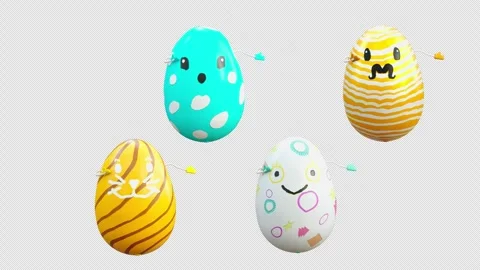 Easter, eggs, with Alpha matte. Stock Footage 264931545