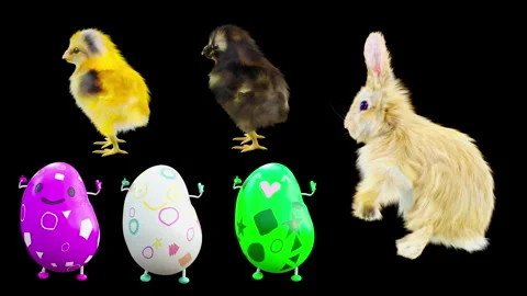 Easter, eggs, with Alpha matte. Video stock 279330312