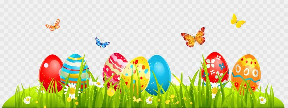 Easter eggs and batterflies Stock Illustration