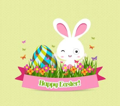 Easter eggs and bunny graphical elements Illustrazione stock