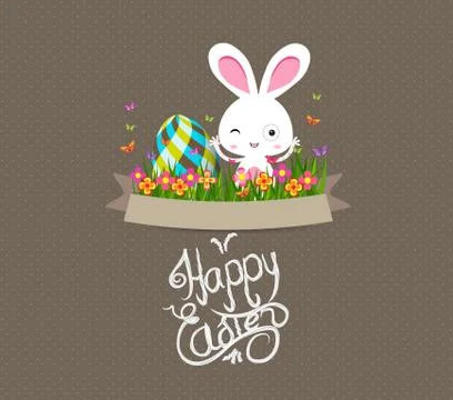 Easter eggs and bunny graphical elements Illustrazione stock