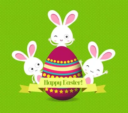 Easter eggs and bunny greeting card Stock Illustration