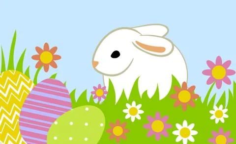 Easter eggs and bunny Stock Illustration