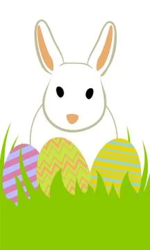 Easter eggs and bunny Stock Illustration
