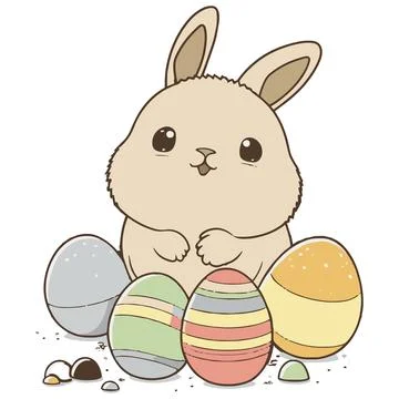 Easter eggs and bunny vector design for holiday Stockillustratie